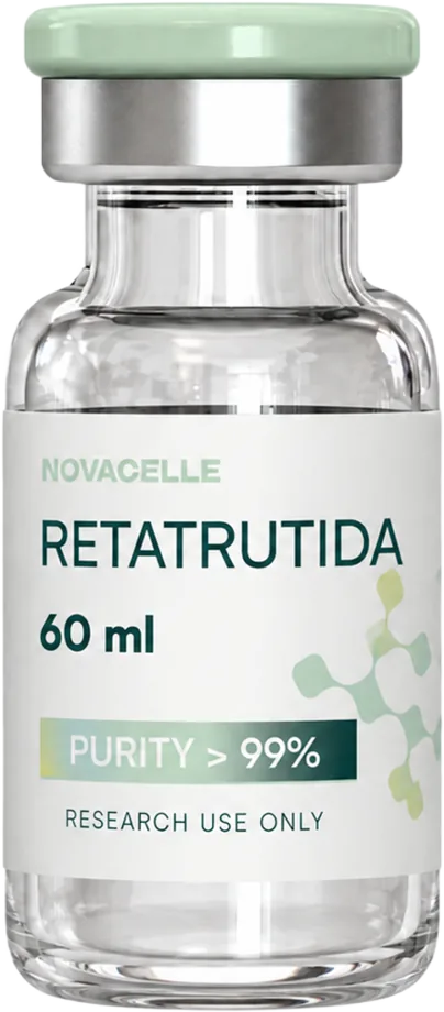 Vial NOVACELLE de retatrutida de 60 ml con tapa verde
